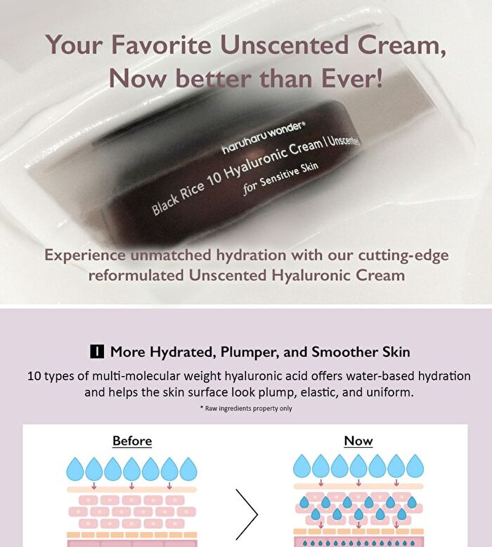 haruharu wonder Black Rice 10 Hyaluronic Cream Unscented - 2023 Version - 50ml