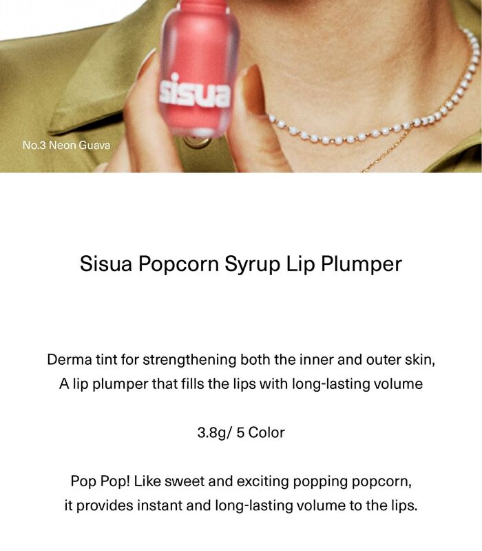 Sisua Popcorn Syrup Lip Plumper - 5 Colors - No. 3 Neon Guava