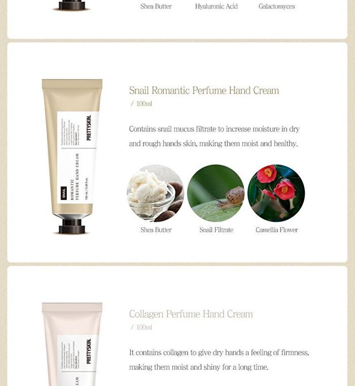Romantic Perfume Hand Cream - 5 Types - Collagen
