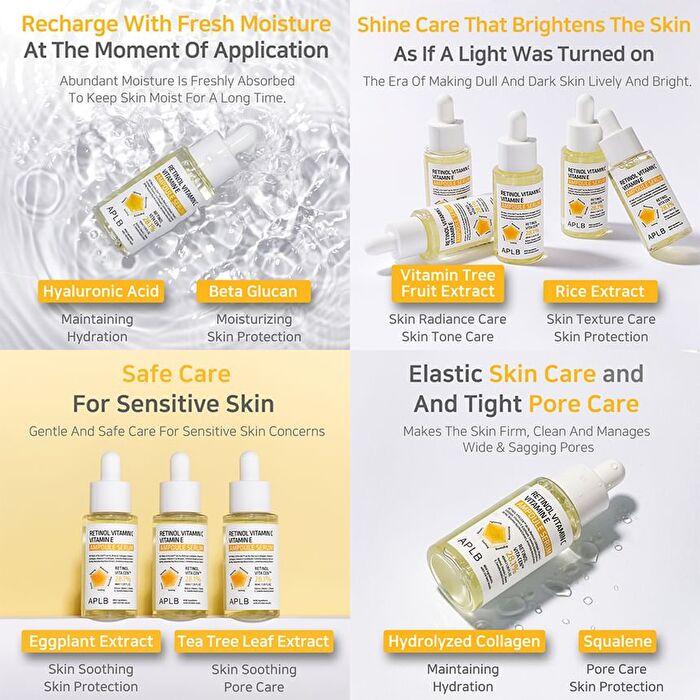 Aplb Retinol Vitamin C Vitamin E Ampoule Serum - 40ml