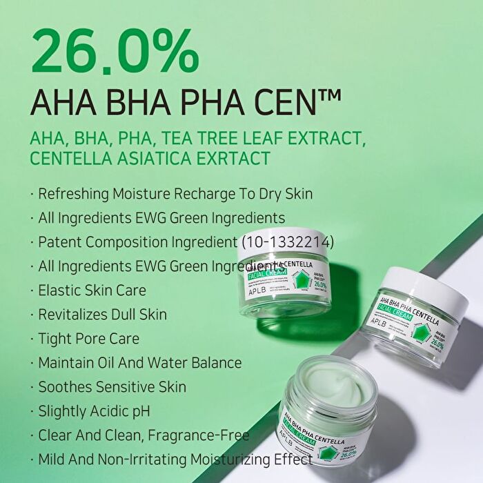 Aplb AHA BHA PHA Centella Facial Cream - 55ml