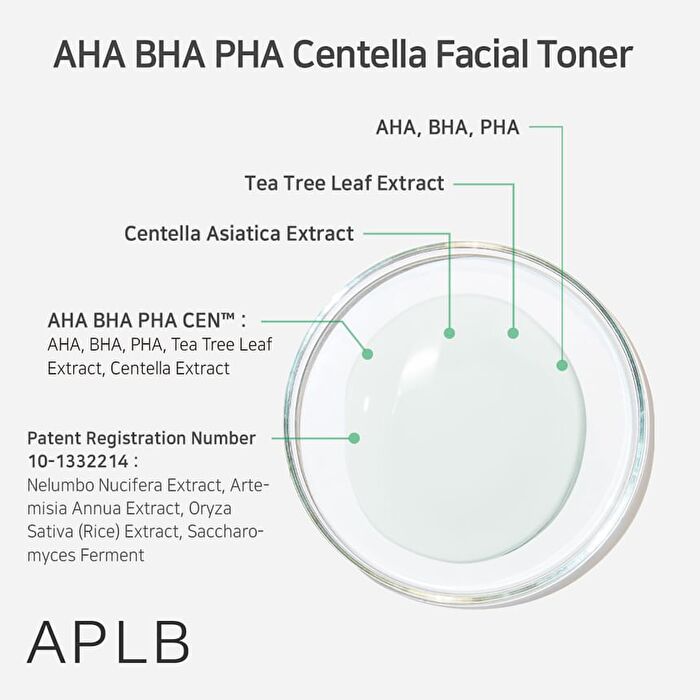 Aplb AHA BHA PHA Centella Facial Toner - 160ml