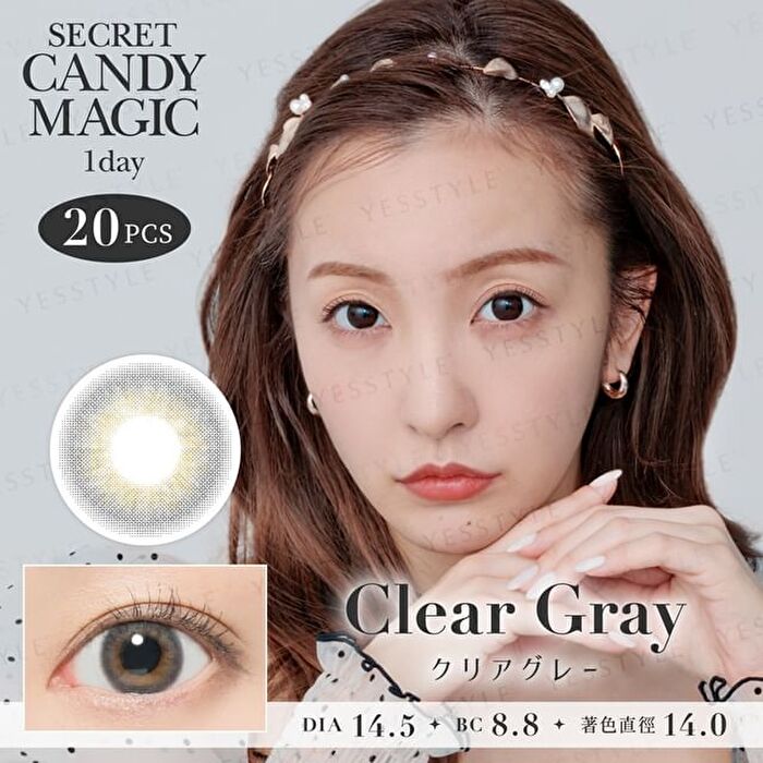 Secret Candy Magic 1 Day Color Lens Clear Gray 20 pcs - P-7.50 (20 pcs)