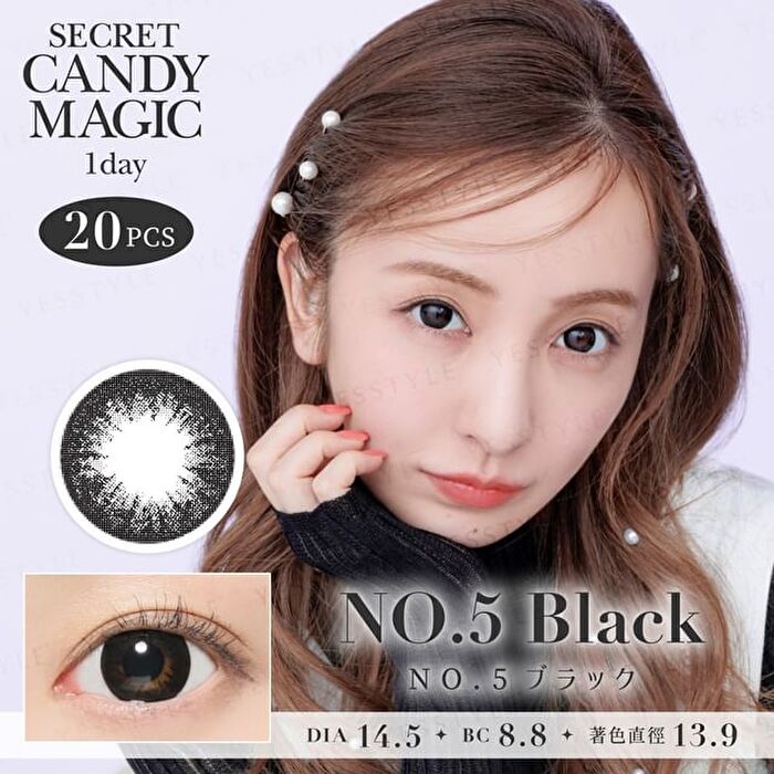 Secret Candy Magic 1 Day Color Lens No.5 Black 20 pcs - P-3.50 (20 pcs)