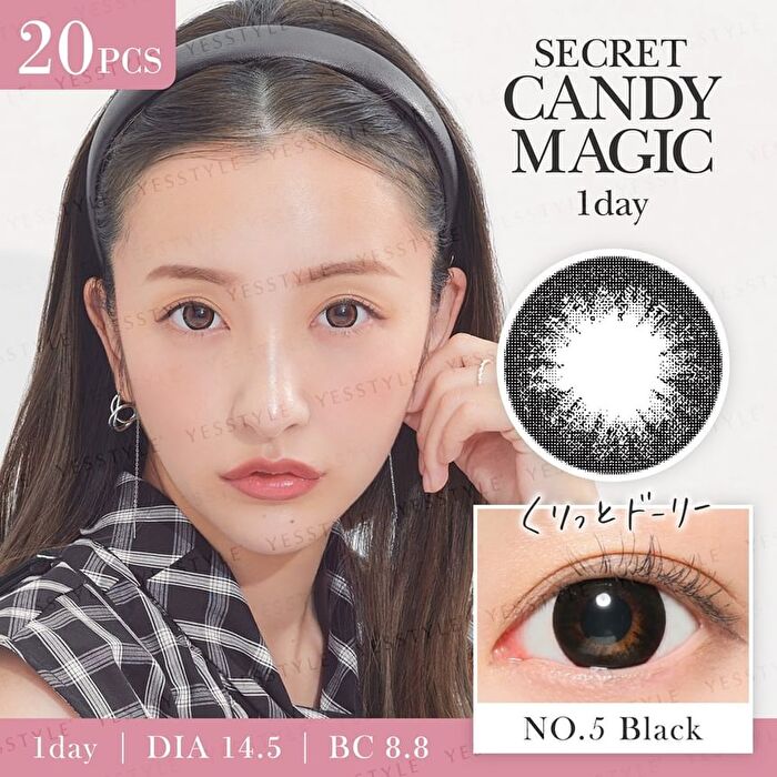 Secret Candy Magic 1 Day Color Lens No.5 Black 20 pcs - P-4.25 (20 pcs)