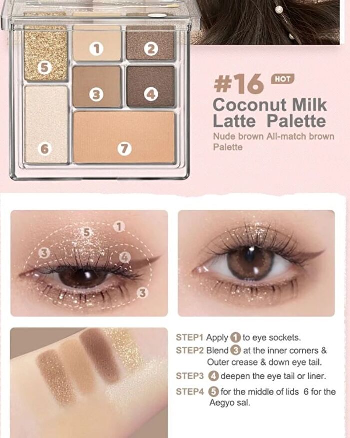 7 Colors Palette - Raw Coconut Latte - #16 Raw Coconut Latte - 8.5g