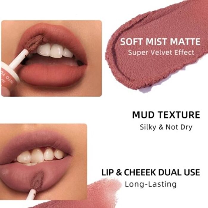 Into You Lip & Cheek Mud - 4 Colors (EM09-12) - #EM11 Rouge Peach - 2g  (1.0 ver)