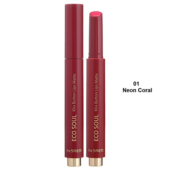 Eco Soul Kiss Button Lips Matte - 5 Colors - #03 Mauve Burgundy