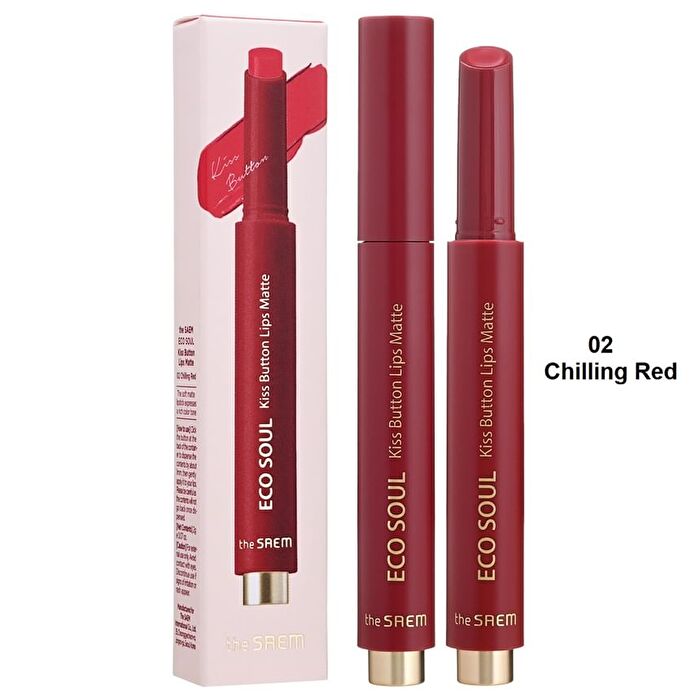 Eco Soul Kiss Button Lips Matte - 5 Colors - #03 Mauve Burgundy