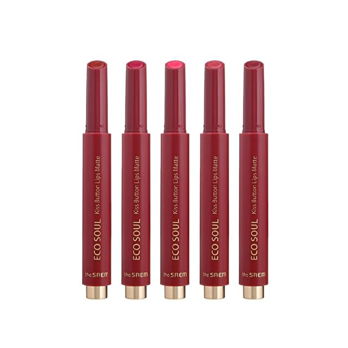 Eco Soul Kiss Button Lips Matte - 5 Colors - #03 Mauve Burgundy