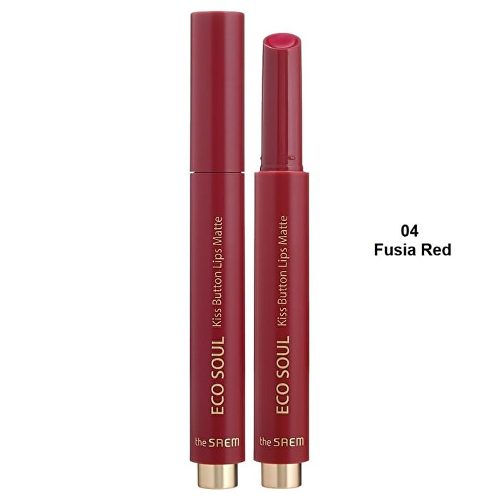 Eco Soul Kiss Button Lips Matte - 5 Colors - #04 Fusia Red