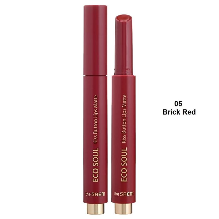 Eco Soul Kiss Button Lips Matte - 5 Colors - #05 Brick Red