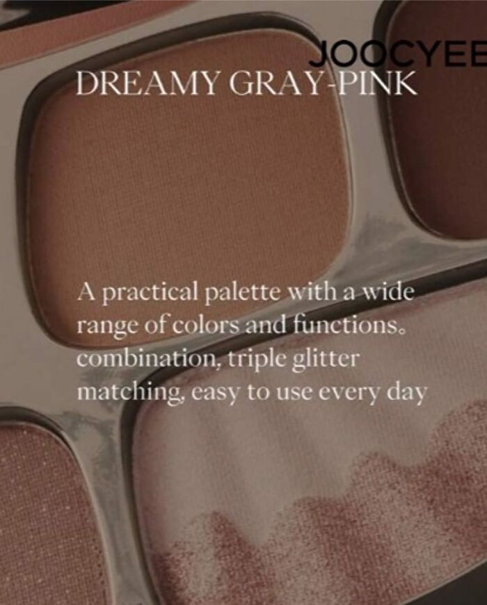 Joocyee Multi-Eyeshadow Palette - Gray Pink Amber - #05 Gray Pink Amber - 9g