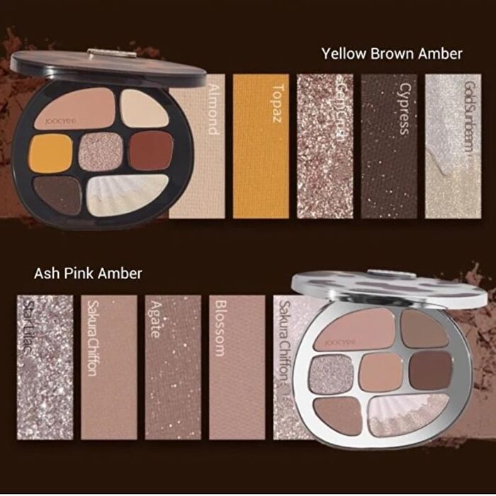 Joocyee Multi-Eyeshadow Palette - Gray Pink Amber - #05 Gray Pink Amber - 9g