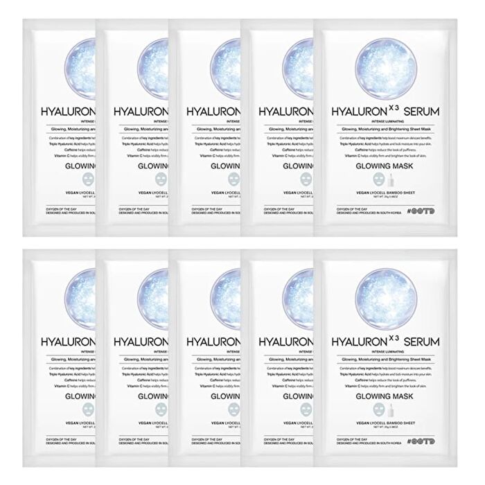Ootd Hyaluron X3 Serum Glowing Mask Set - 25g x 10 sheets