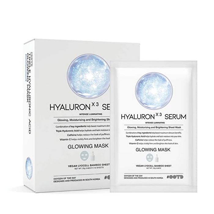 Ootd Hyaluron X3 Serum Glowing Mask Set - 25g x 10 sheets