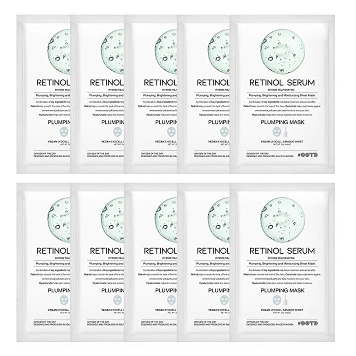 Ootd Retinol Serum Plumping Mask Set - 25g x 10 sheets