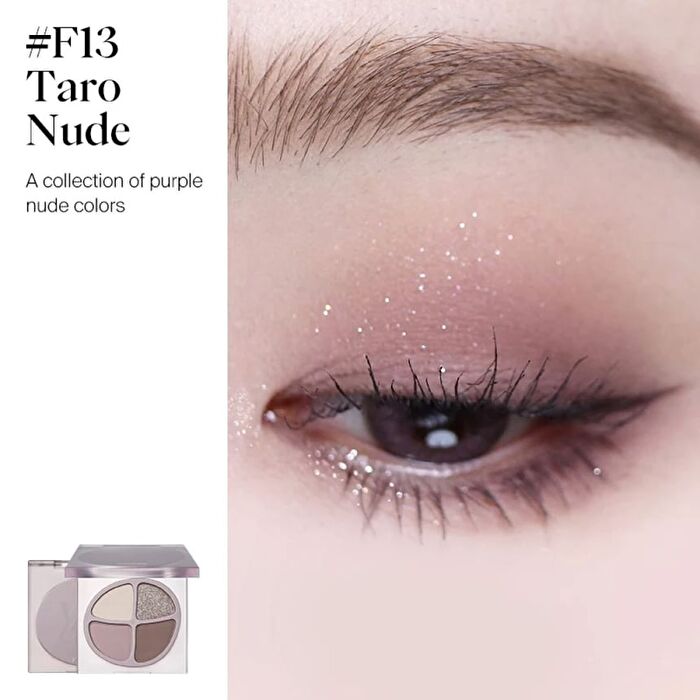 Joocyee Four-color Eyeshadow Palette - F13 Taro Nude - #F13 Taro Nude - 4.3g