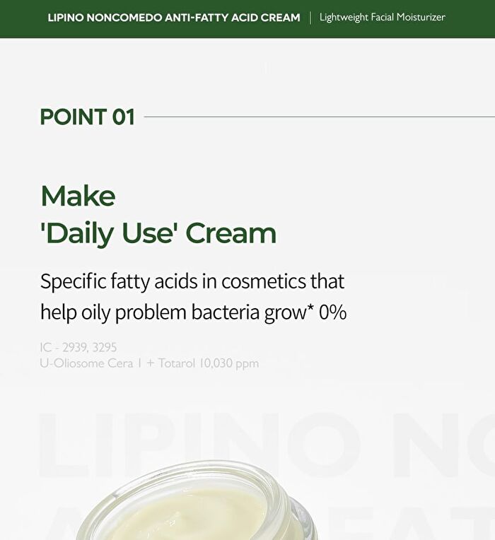 Lipino Anti-Fatty Acid Noncomedo Cream - 50ml