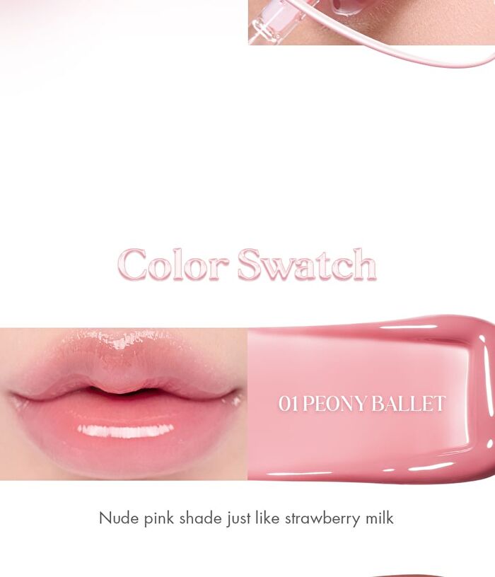 romand Glasting Color Gloss - 6 Colors - #01 Peony Ballet
