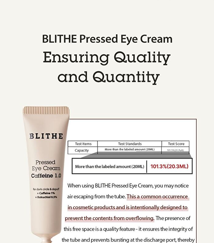 Blithe Pressed Eye Cream Caffeine 1.0 - 20ml