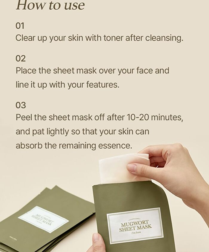 I\'m from Mugwort Sheet Mask Set - 2023 Version - 23ml x 5 sheets