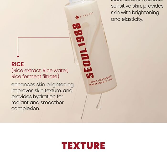 Ksecret SEOUL 1988 Essence : Snail Mucin 97% + Rice - 100ml