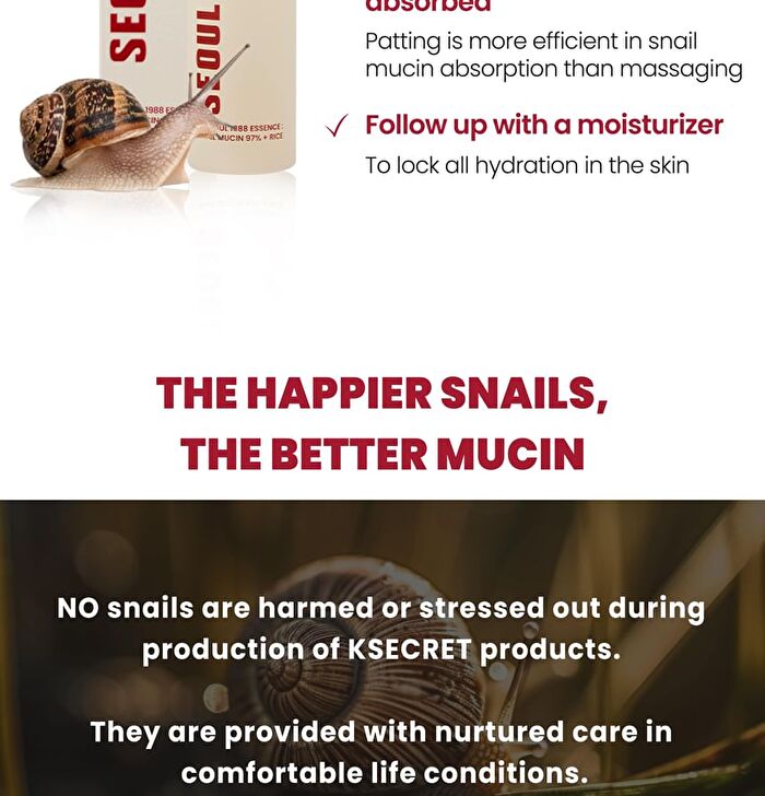 Ksecret SEOUL 1988 Essence : Snail Mucin 97% + Rice - 100ml