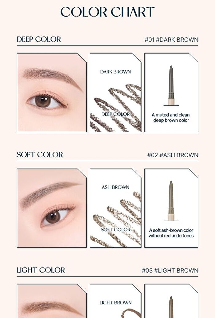 too cool for school TAG Slim Brow Pencil - 3 Colors - #01 Dark Brown