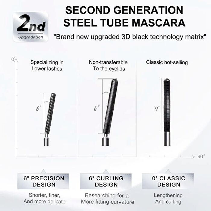 3D Curling Eyelash Iron Mascara - Precision (2 Colors) - 6 Precision Design #02 Brown
