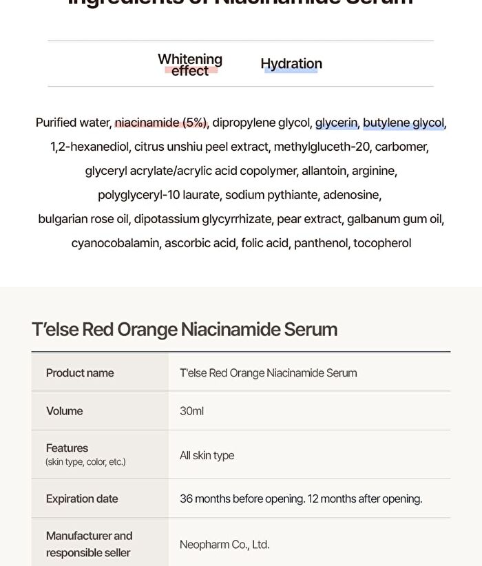 T\'else Red Orange Niacinamide Serum - 30ml