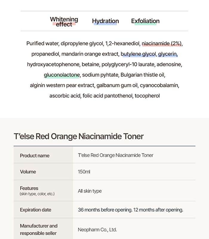 T\'else Red Orange Niacinamide Toner - 150ml