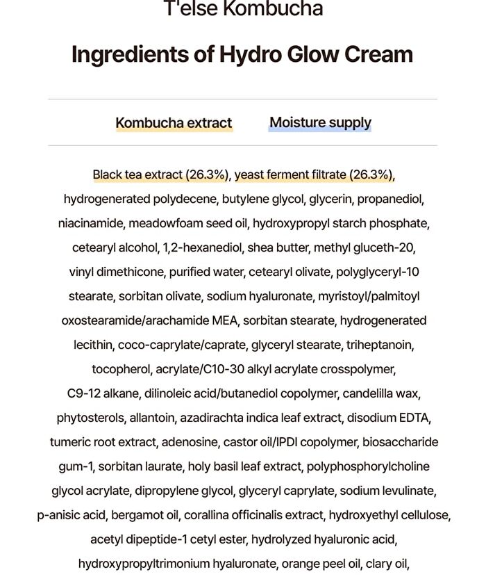 T\'else Kombucha Hydro Glow Cream - 50ml