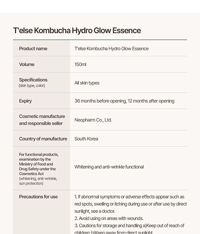 T\'else Kombucha Hydro Glow Essence - 150ml