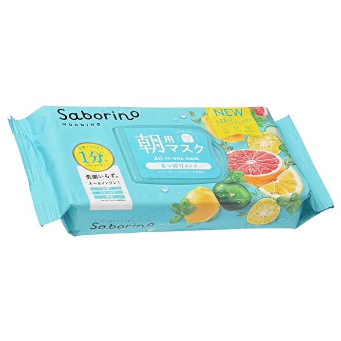 Bcl Saborino Morning All-in-one Mask N Refresh Type Minty Grapefruit - 32 pcs