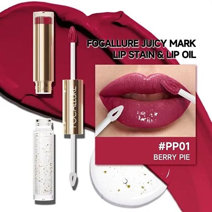 Focallure Juicy Lip Oil Duo - 3 Colors - #RD01 Ruby Pepper