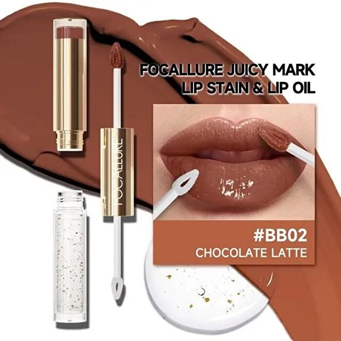 Focallure New Juicy Lip Oil Duo - 3 Colors - #BB01 Hazelnut Spread