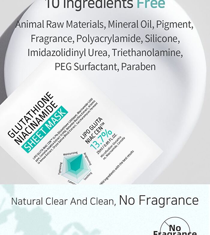 Aplb Glutathione Niacinamide Sheet Mask Set - 25ml x 10 Sheets
