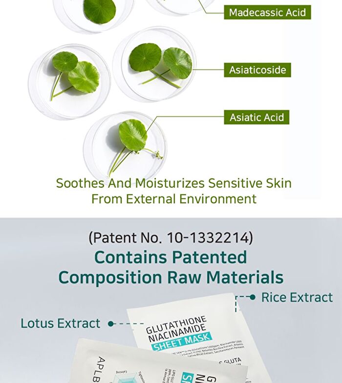 Aplb Glutathione Niacinamide Sheet Mask Set - 25ml x 10 Sheets