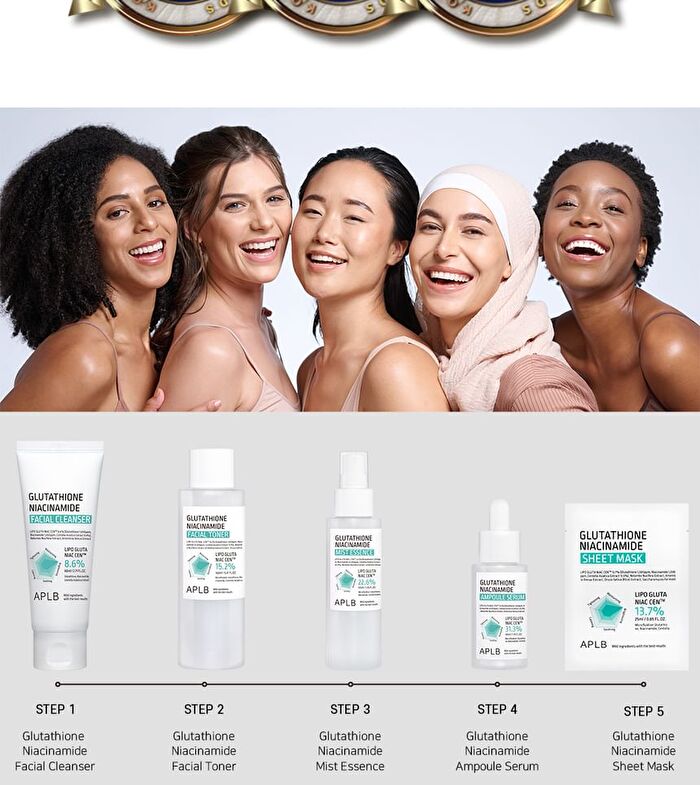 Aplb Glutathione Niacinamide Sheet Mask Set - 25ml x 10 Sheets