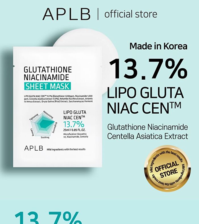 Aplb Glutathione Niacinamide Sheet Mask Set - 25ml x 10 Sheets