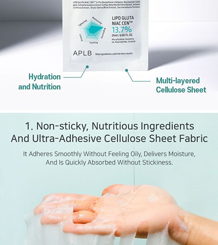 Aplb Glutathione Niacinamide Sheet Mask Set - 25ml x 10 Sheets