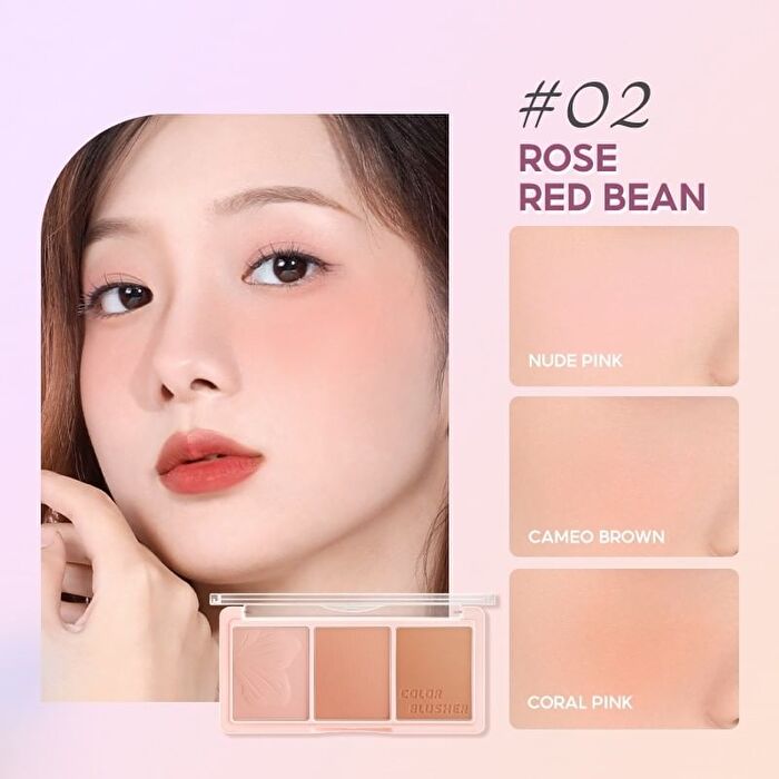 Multi Blush Palette - 2 Colors - #02 Rose Red Bean - 13.5g
