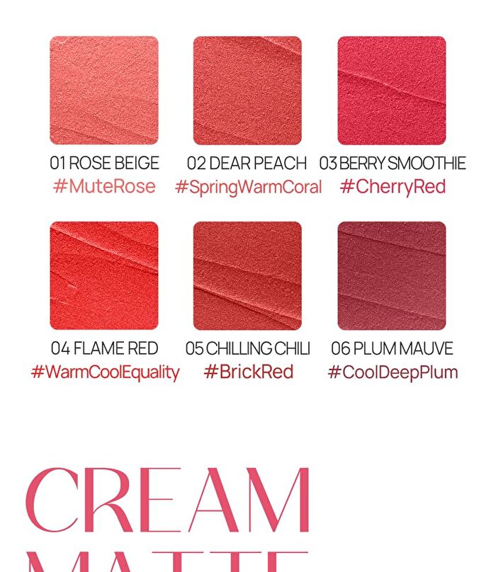 Ynm Cream Matt Lipstick - 6 Colors - #03 Berry Smoothie