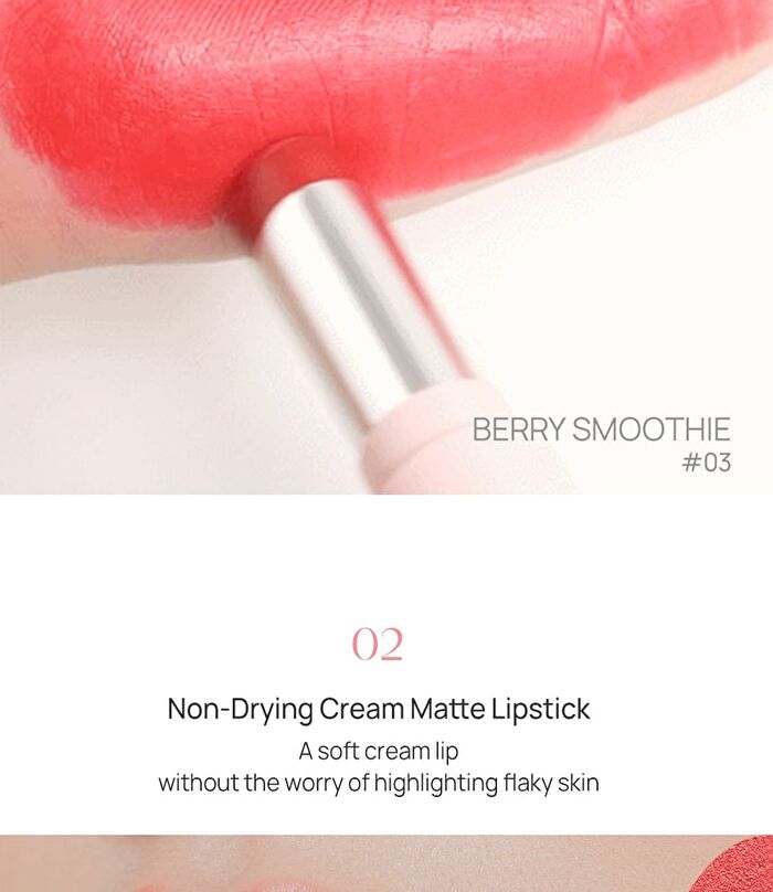 Ynm Cream Matt Lipstick - 6 Colors - #06 Plum Mauve