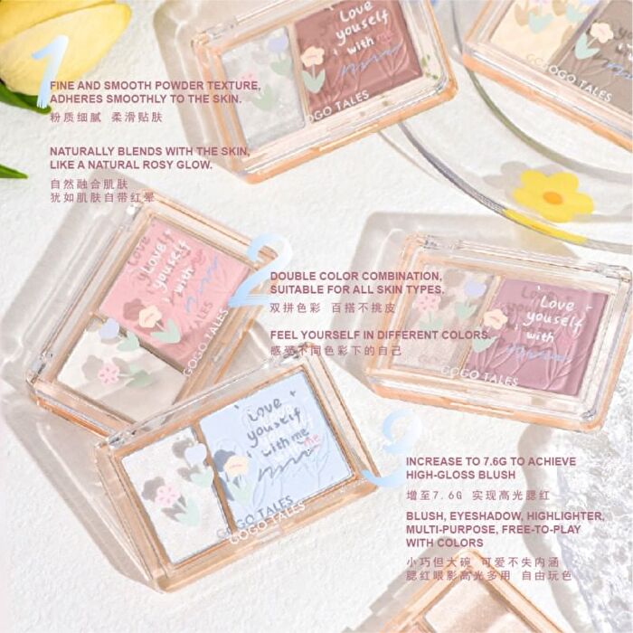 Gogo Tales Highlight Blush Palette - 2 Colors (2-3) - #G03 Purple - 7.6g