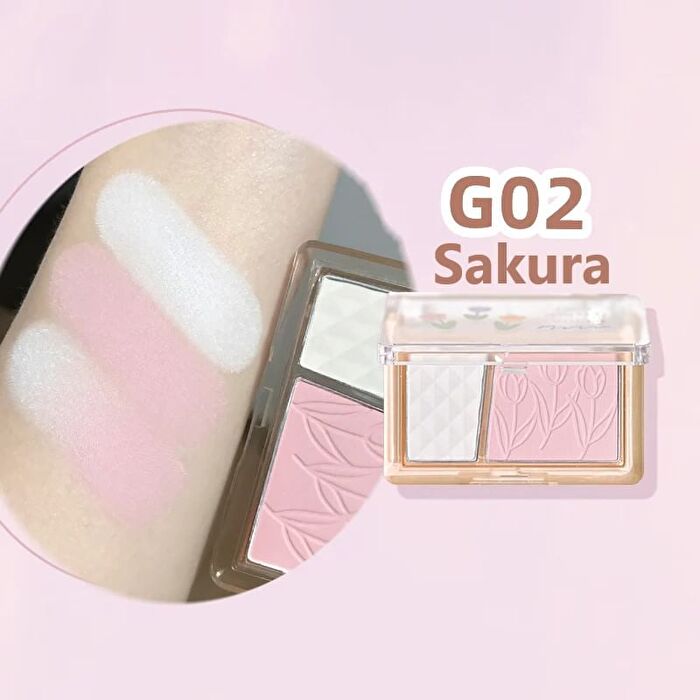 Gogo Tales Highlight Blush Palette - 2 Colors (2-3) - #G02 Sakura - 7.6g