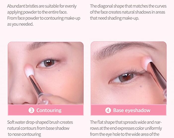 Coringco Pink Roll Make Up Brush Set - 6 pcs