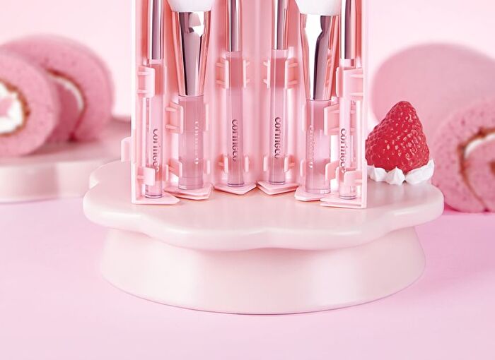 Coringco Pink Roll Make Up Brush Set - 6 pcs