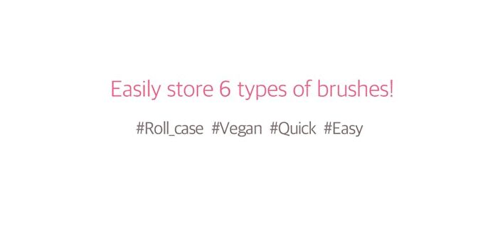 Coringco Pink Roll Make Up Brush Set - 6 pcs
